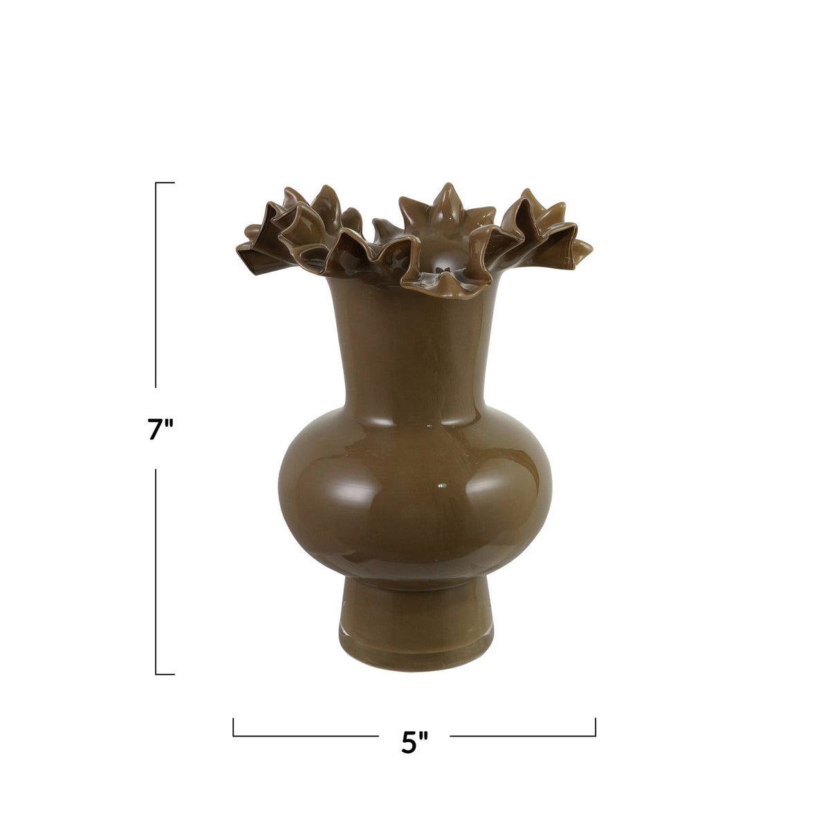 Glass Footed Ruffled Vase