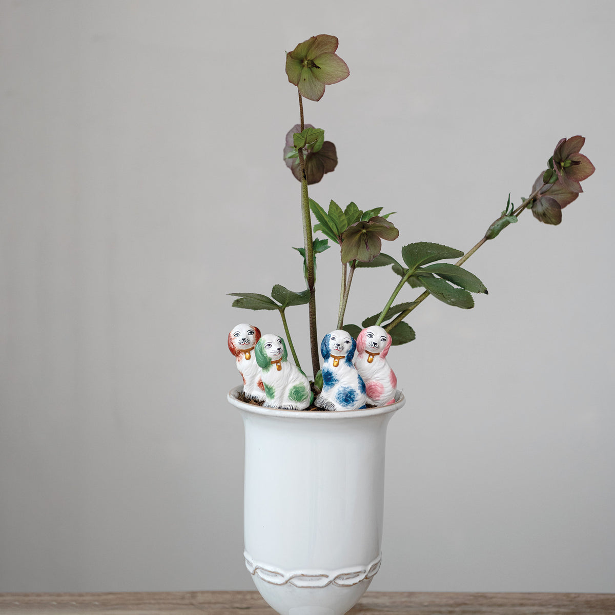 Stoneware Staffordshire Dog Plant Stake