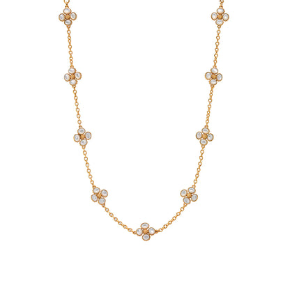 Berry Clover Double Sided Necklace, 16"+2" - MOP