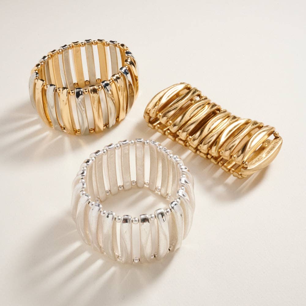 Classic Vintage Domed Shaped CCB Stretch Bracelet