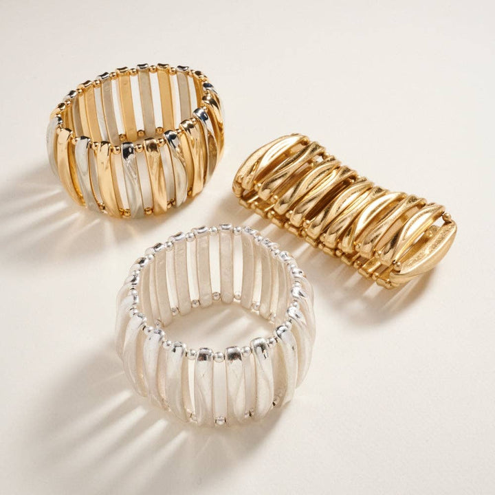 Classic Vintage Domed Shaped CCB Stretch Bracelet