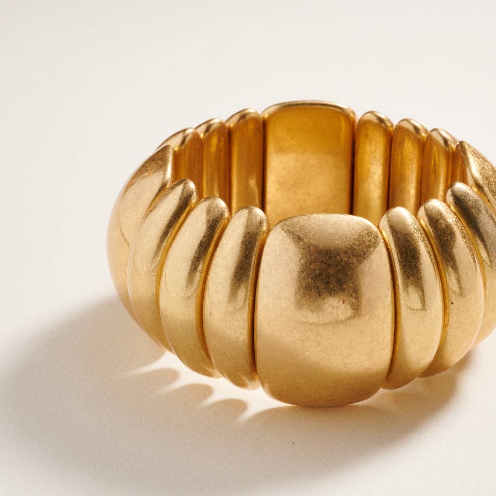 Vintage Domed Shaped CCB Bead Stretch Bracelet