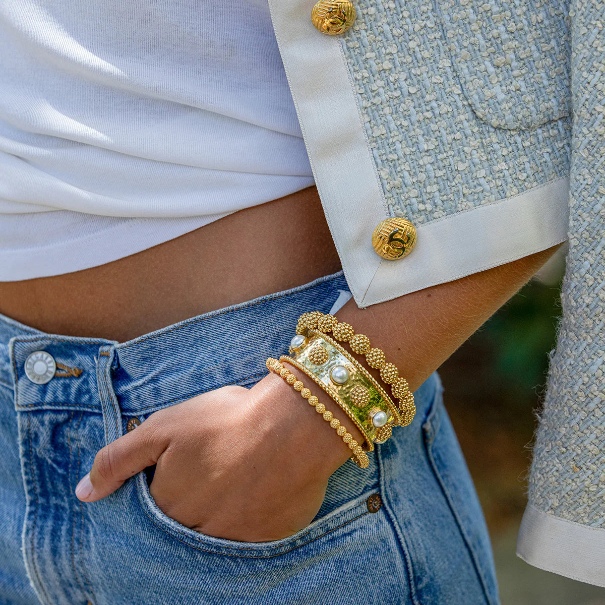 Berry Gem Cuff Pearl