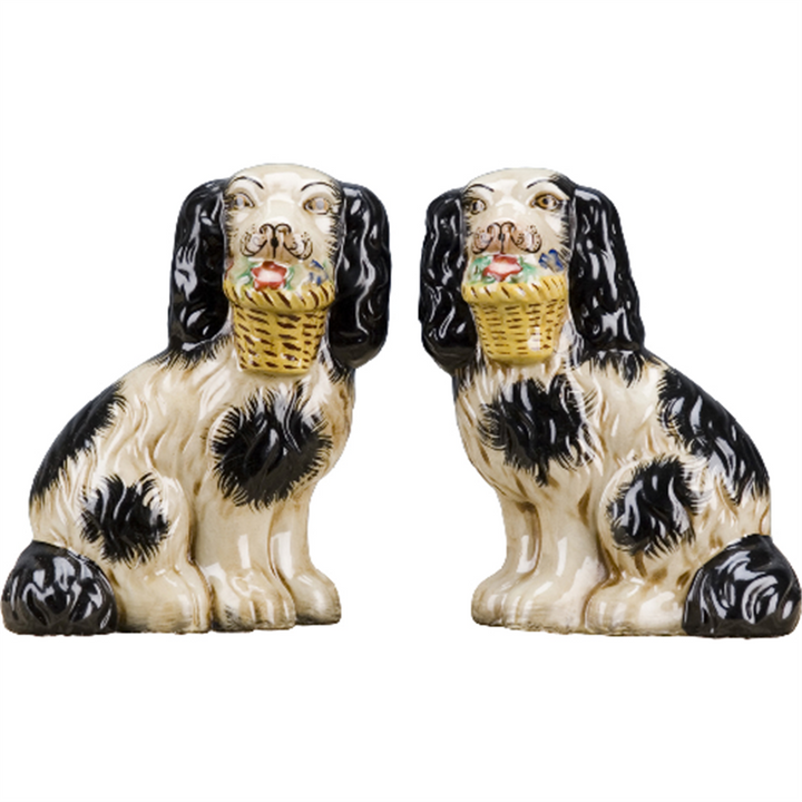 Staffordshire Dogs - Flower Basket 7"