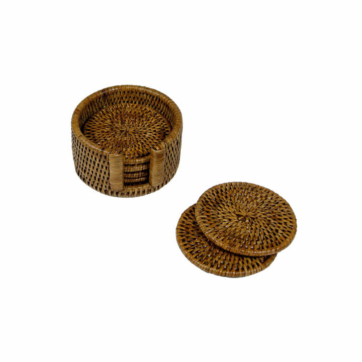 Rattan Coaster Set
