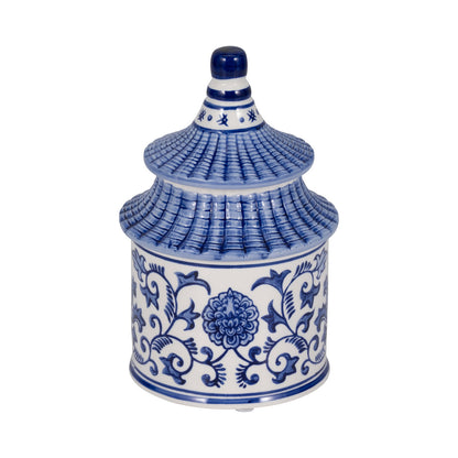 8" 9oz Plumeria Chinoiserie Pagoda