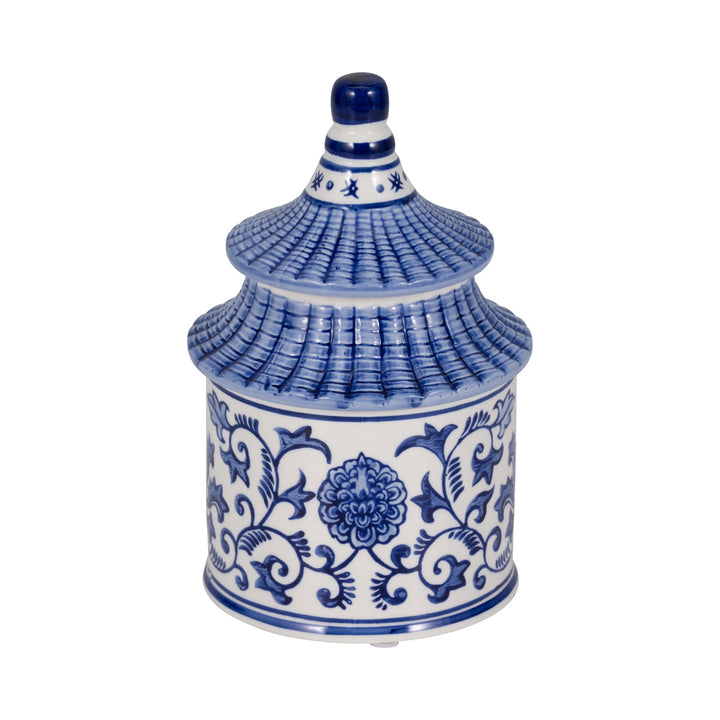 8" 9oz Plumeria Chinoiserie Pagoda
