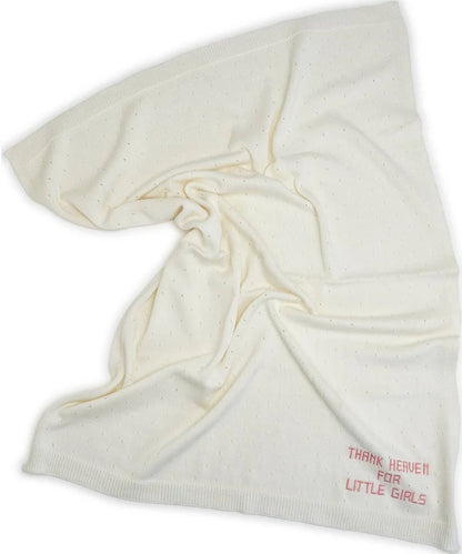 Thank Heaven Embroidered Knit Blanket