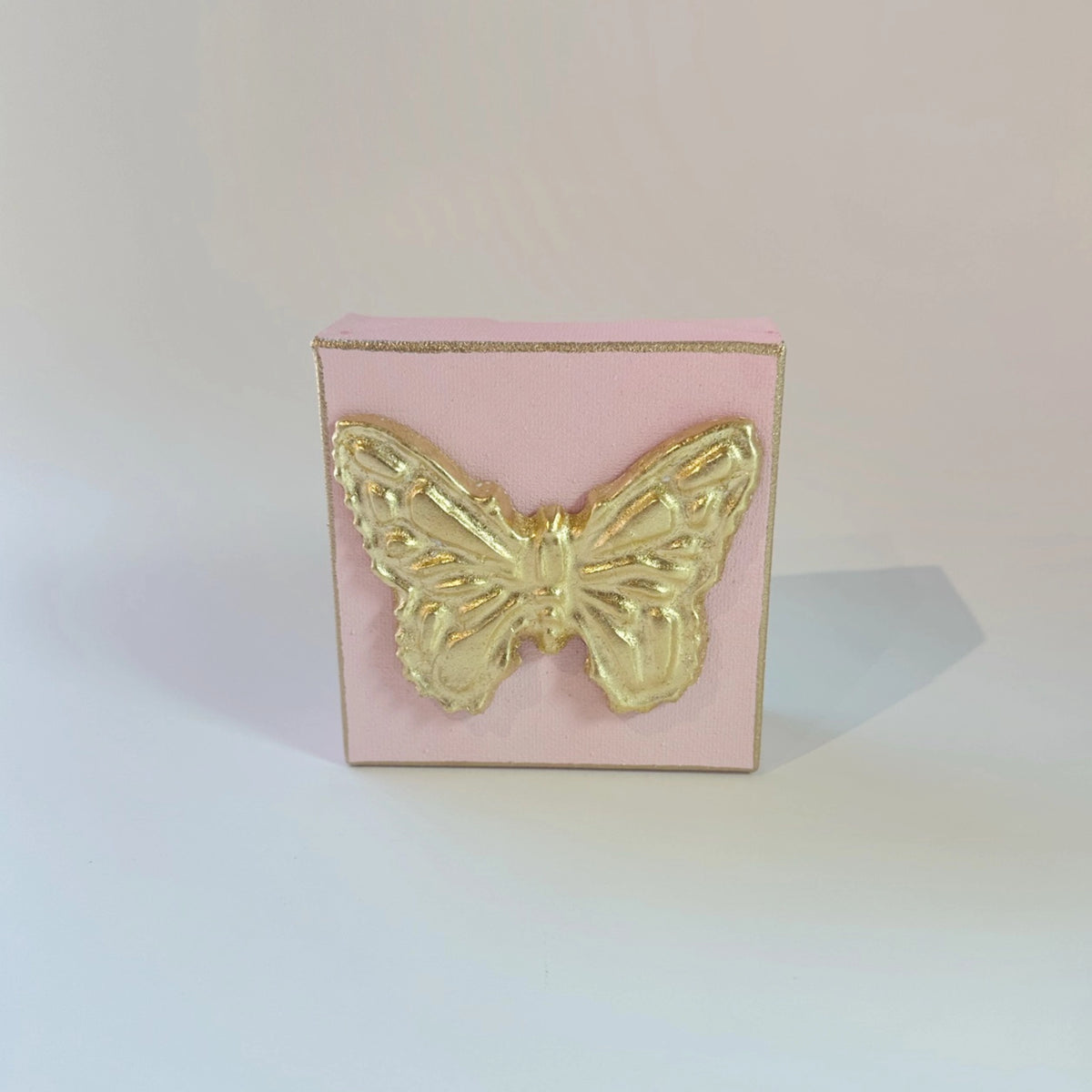 Butterfly Intaglio (Pink) 4x4 Canvas