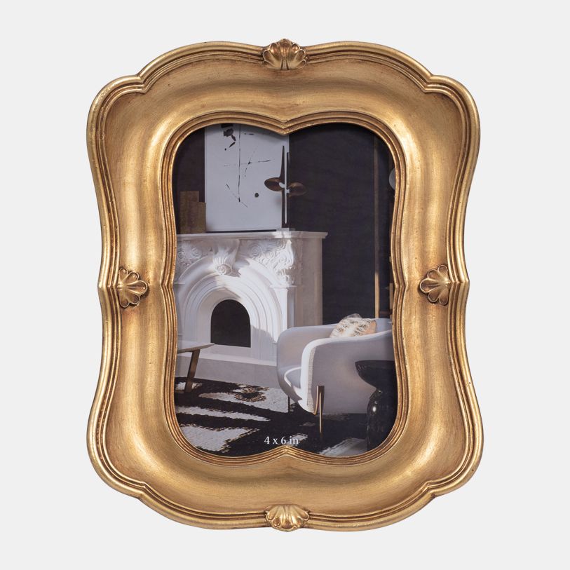Resin 4x6 Vintage Photo Frame, Gold