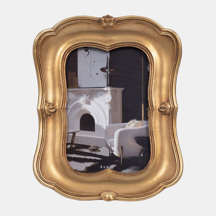 Resin 4x6 Vintage Photo Frame, Gold