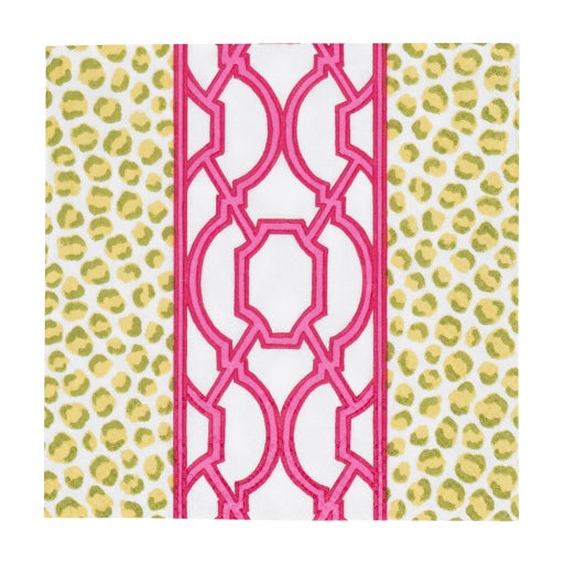 Knots And Spots Green/Fuchsia Napkin Cocktail