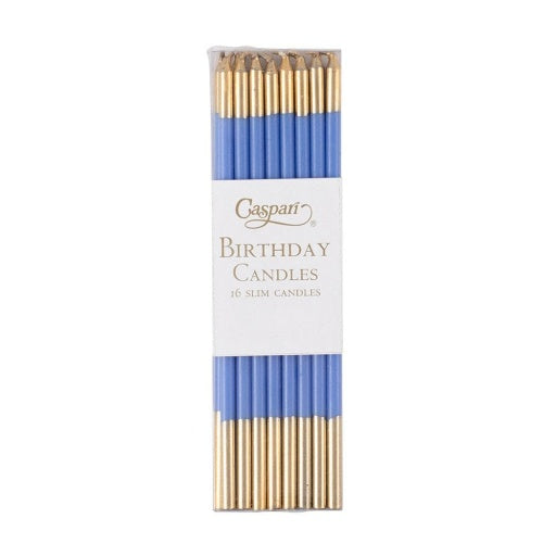 Birthday Slims-French Blue/Gold Candle Birthday Slims 16-In