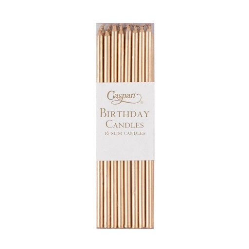 Birthday Slims-Gold Candle Birthday Slims 16-In