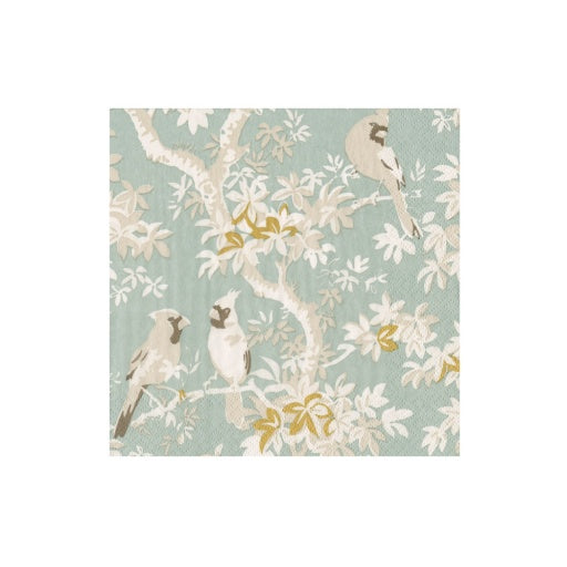 Scenic Songbirds Celadon Napkin Cocktail