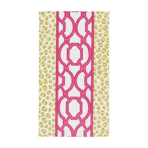 Knots And Spots Green/Fuchsia Guest Towel