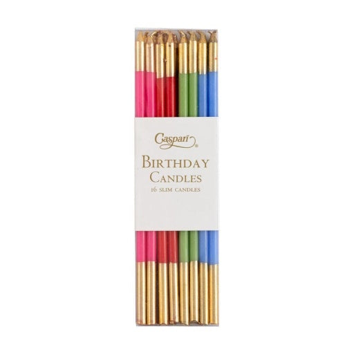 Birthday Slims-Mixed Brights Candle Birthday Slims 16-In