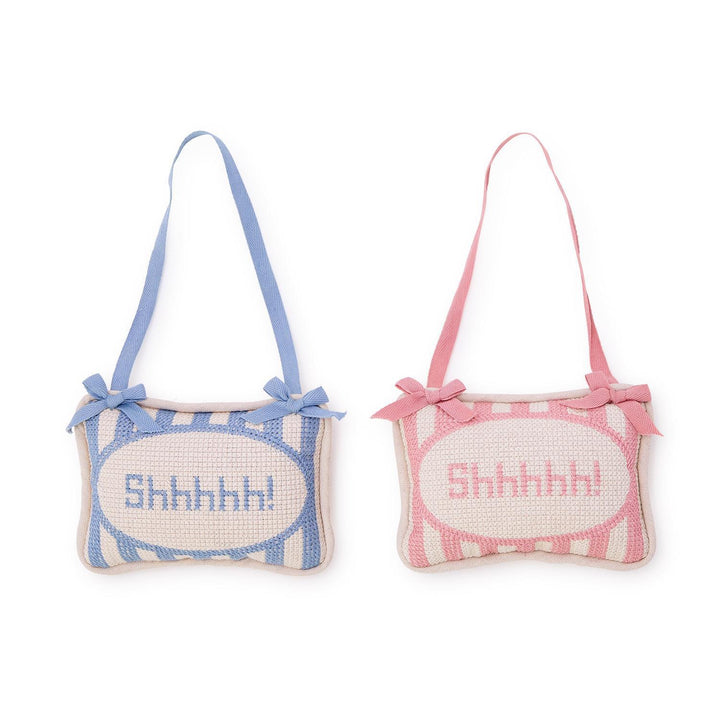 Shhhhh! Embroidered Pillow Door Hanger Décor Assorted 2 Colors