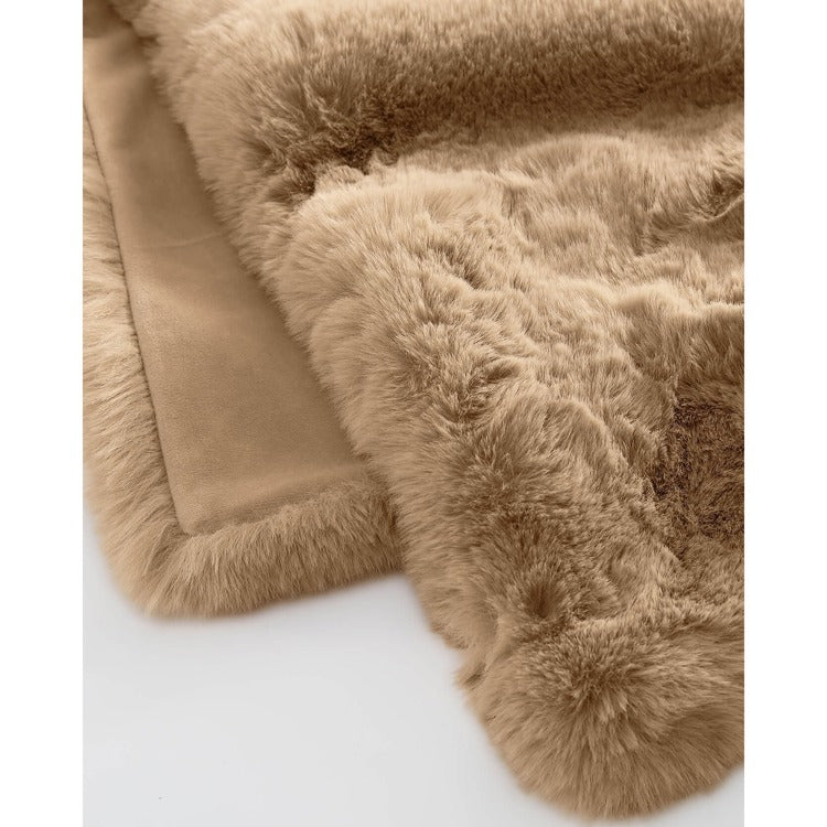 Faux Fur Bed Runner - Tan