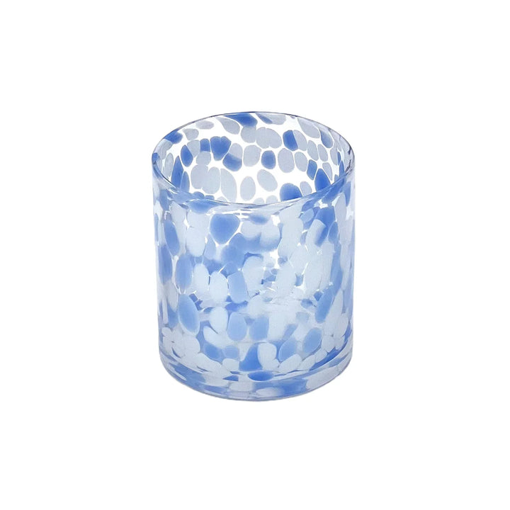 Tumbler Clear W/ White & Blue Dots