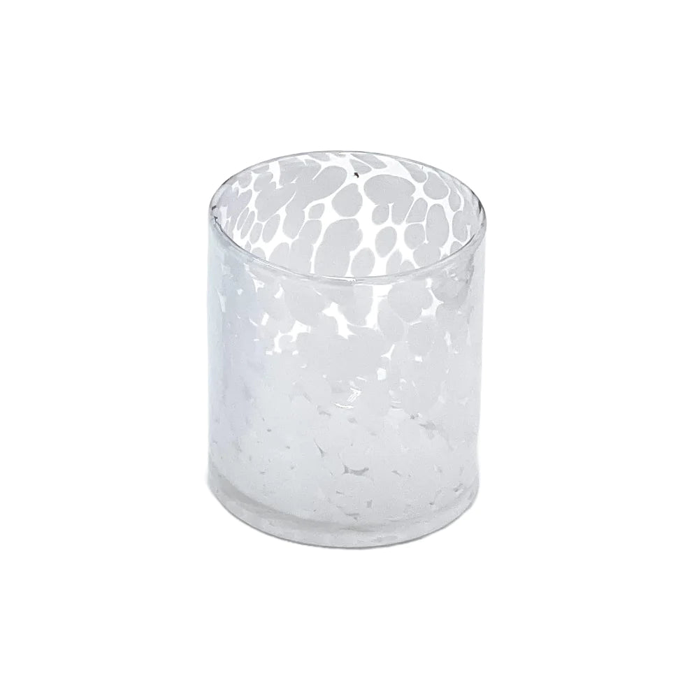 Tumbler Clear W/ White & Blue Dots