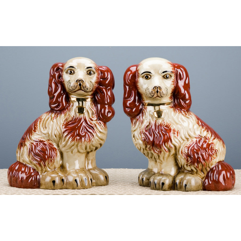 XL Staffordshire Dogs - Orange/Red