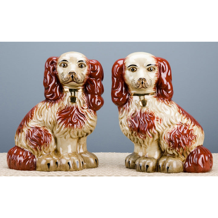 XL Staffordshire Dogs - Orange/Red